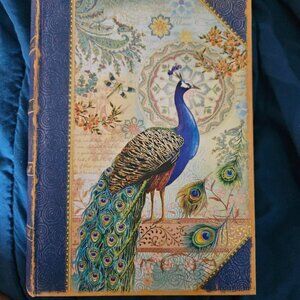 Peacock Decorative storage box designed to look like a book